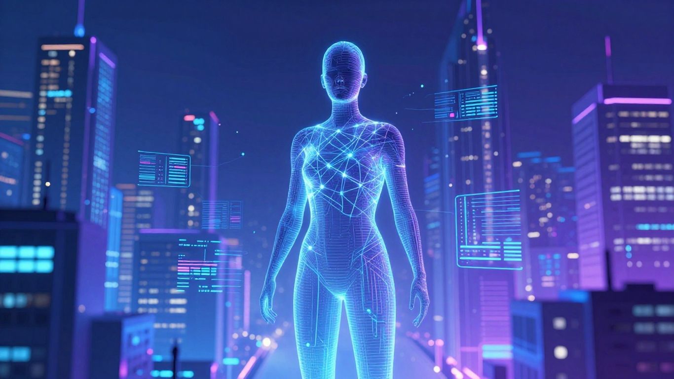 Cérebro humano com conexões digitais brilhantes.